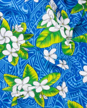 Polynesian fabric MANA Turquoise Blue - Tissushop